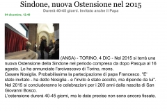 Sindone, nuova Ostensione nel 2015
